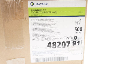 Halyard 4820781 Fluidshield 3 Fog-Free Surgical Mask - Case of 300
